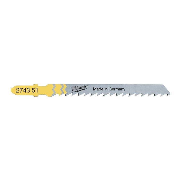 Milwaukee | 75 x 4 mm T 101 D - 5 pcs / Jigsaw Blade Clean Cut