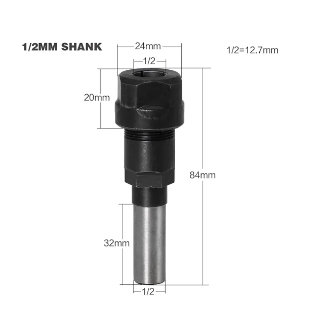 Toolcraft | Collet Extension 1/2" x 1/2" Shank