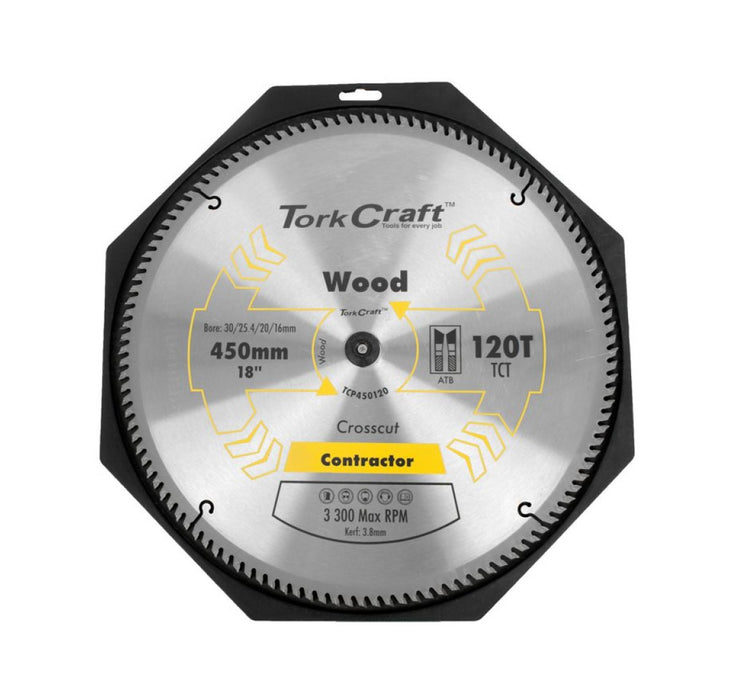 Tork Craft | Saw Blade TCT 450X120T 30/25,4mm Contractor Wood