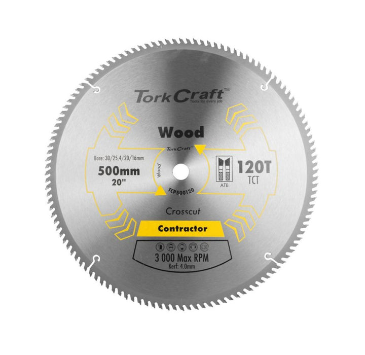 Tork Craft | Saw Blade TCT 500X120T 30/25,4mm Contractor