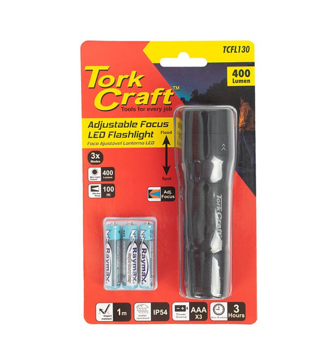 Tork Craft | Torch LED Aluminium 400lm Focus Adjustable