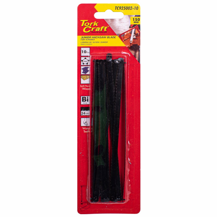 Tork Craft | Blades Junior Hacksaw 10Pc 150mm 24Tpi for TCHS003