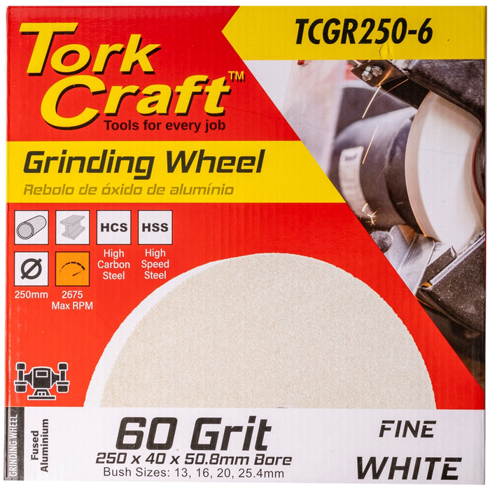 Tork Craft | Grinding Wheel 250 X 40 X 50.8mm  Bore Coarse 36G Green