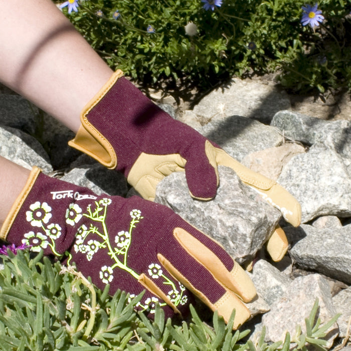 Tork Craft | Ladies Slim Fit Garden Gloves Maroon Small