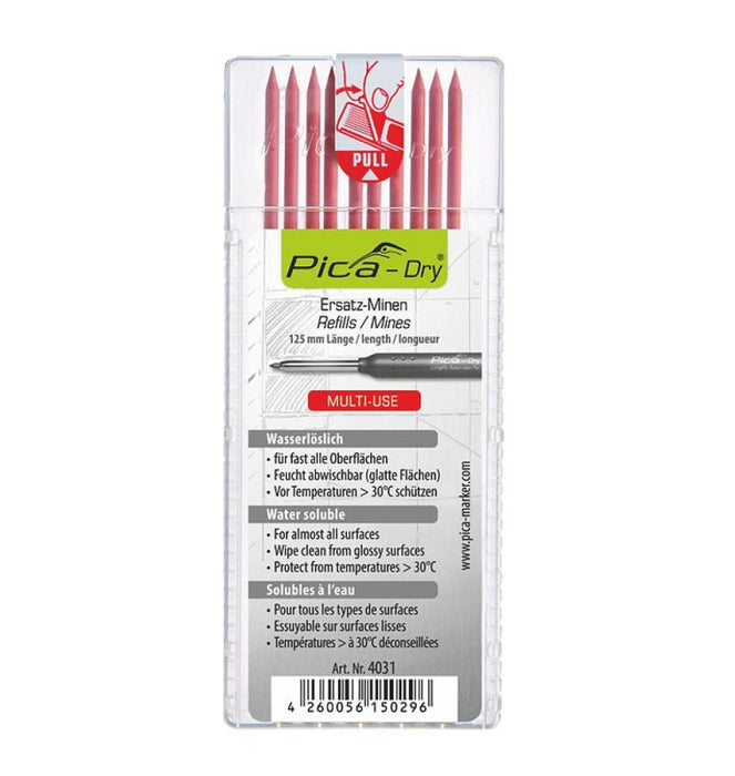 Pica | Dry Refills - Red Set of 10 Leads