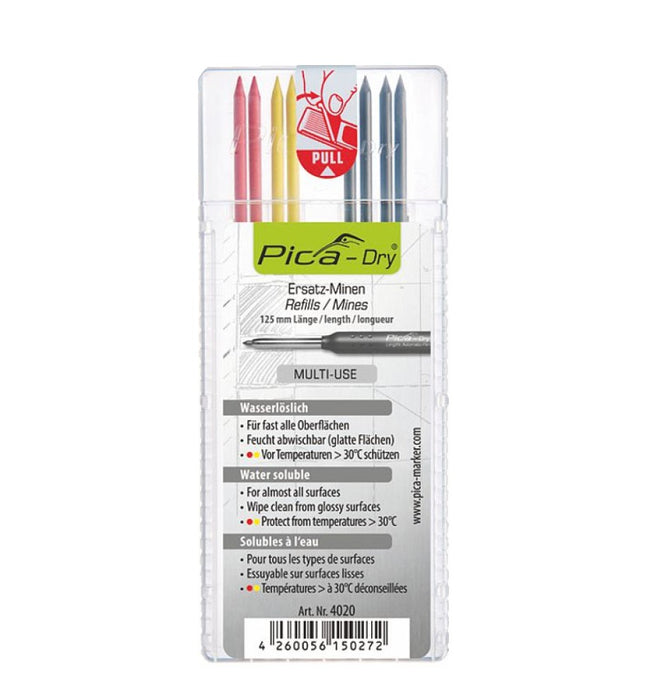 Pica | Dry Graphite Leads Refill Set Assorted Colours 8Pk