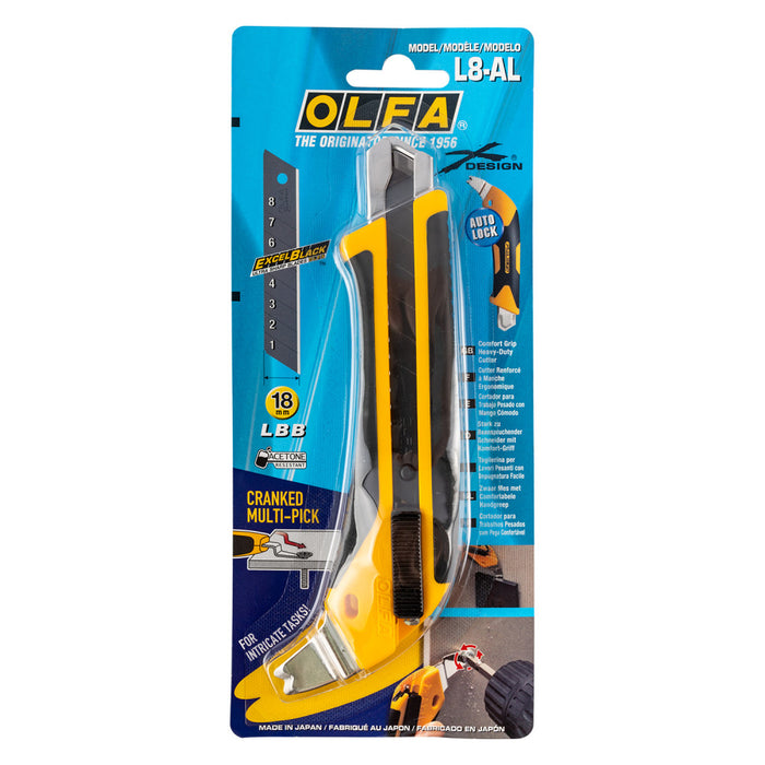 Olfa | Knife 18mm with Auto Lock Heavy Duty Snap Off Blade Cranked Pick