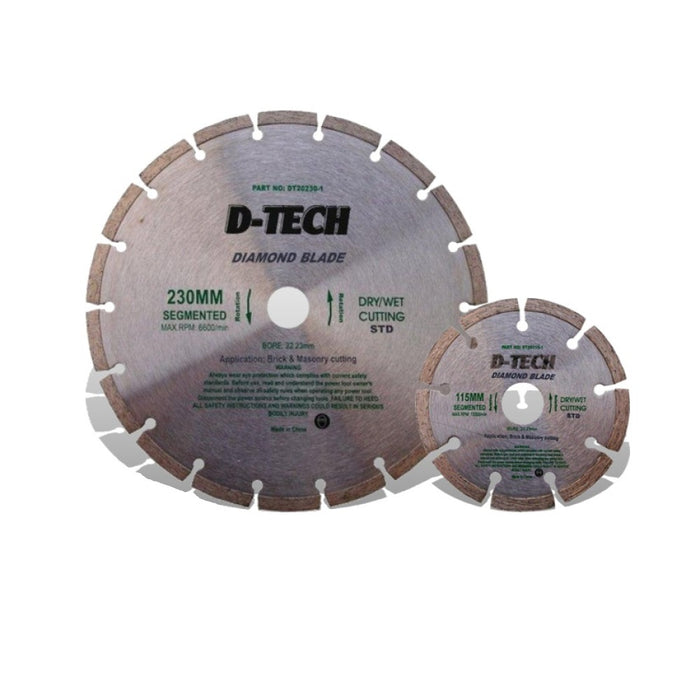 D-Tech | Diamond Blades 230x22.22mm & 115x22.2mm Segmented