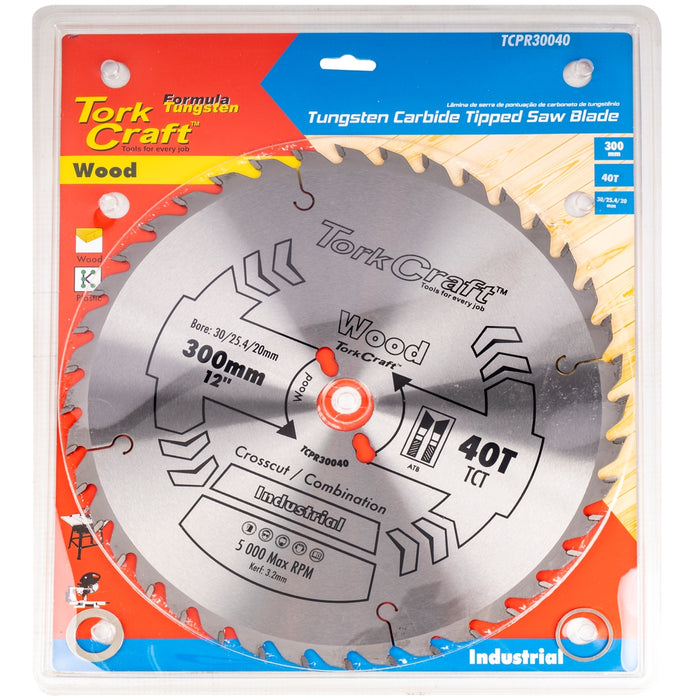 Tork Craft | Saw Blade TCT 300X40T 30/25,4/20mm  ATB Positive Professional Industrial
