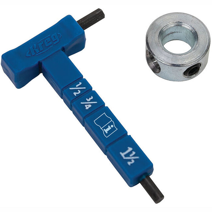 Kreg | Kreg Easy-Set Stop Collar & Material Thickness Gauge/Hex Wrench Kit