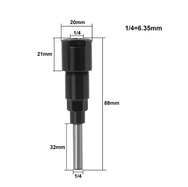 Toolcraft | Collet Extension 1/4" x 1/4" Shank