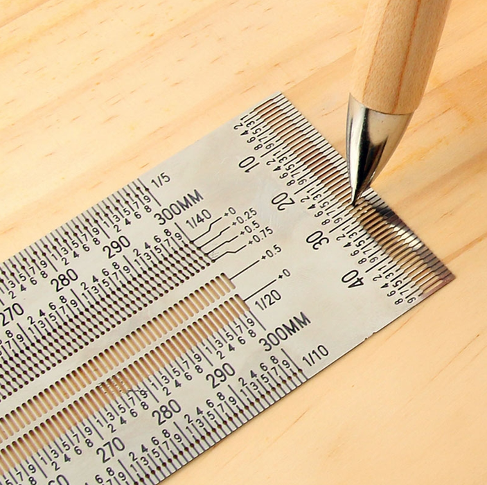 Toolcraft | Precision Marking T-Rule Hole Ruler Scribing Gauge