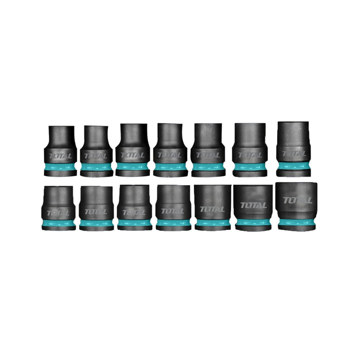 TOTAL | 1/2" Dr Impact Socket Set 10mm-27mm - 14pc