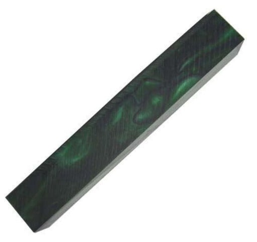 Pen Turning Blank | Acrylic, Dark Green with Black Lines - BPM Toolcraft