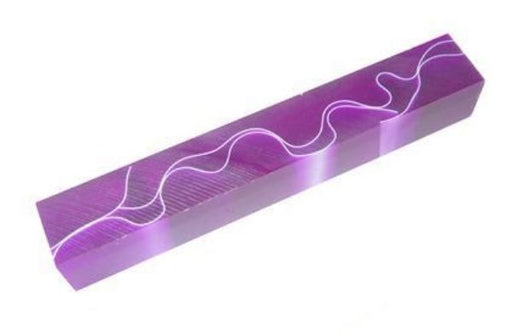 Pen Turning Blank | Acrylic, Dark Orchid with White Line - BPM Toolcraft
