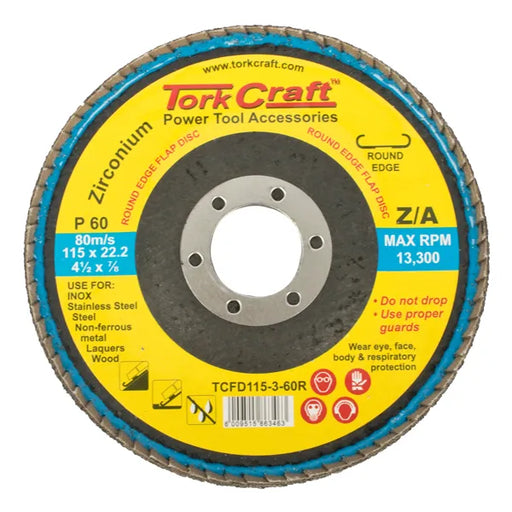 Tork Craft | Flap Disc Zirconium 115mm 60grit Flat - BPM Toolcraft