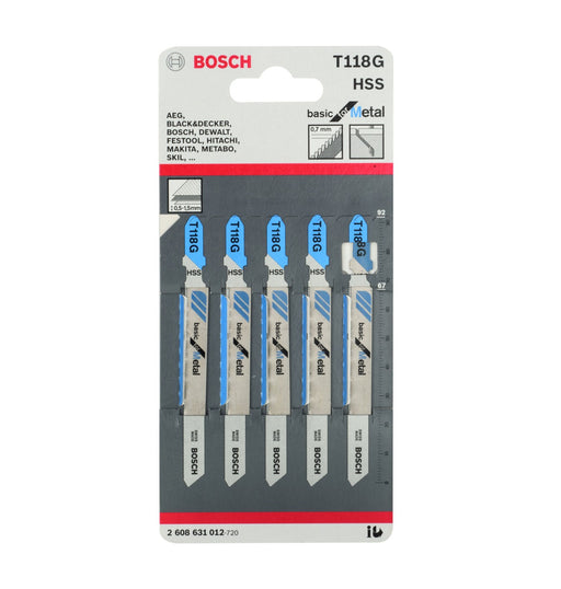 Bosch | Jigsaw Blade T118G for Metal 5Pk - BPM Toolcraft