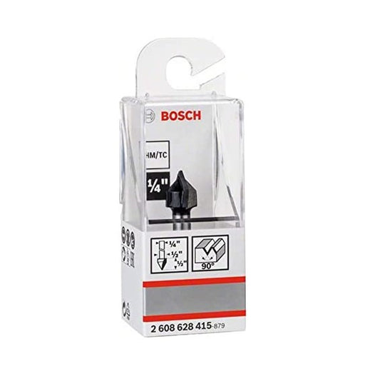Bosch | Router Bit V Groove ¼" 12,7 x 12,7 x 45mm 90° Standard for Wood - BPM Toolcraft