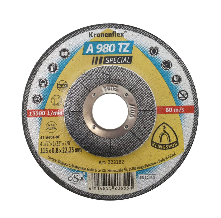 Klingspor | Cutting Disc 115 X 0,8 X 22,23mm S/Steel 25Pc