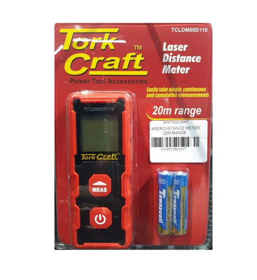 Tork Craft | Laser Distance Measure, 20m Range - BPM Toolcraft
