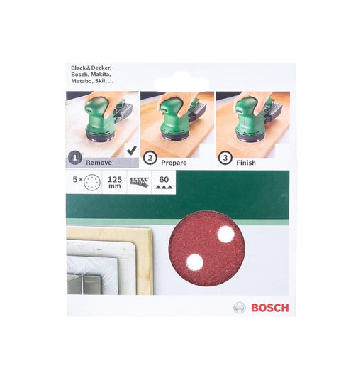Bosch | Sanding Disc 125mm 60G w/Holes 5Pk - BPM Toolcraft