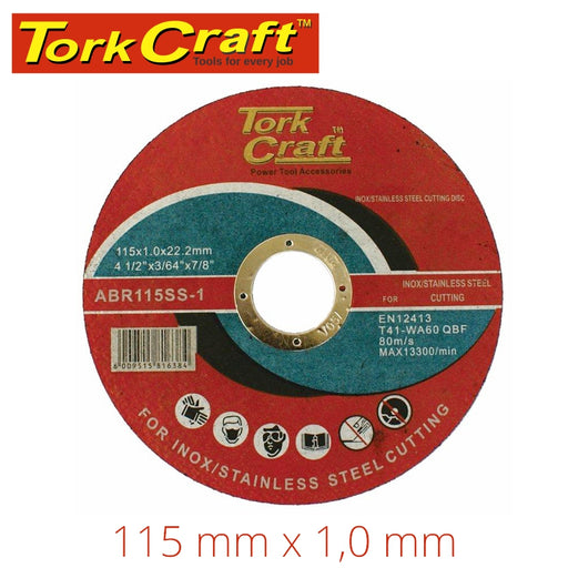 Tork Craft | Cutting Disc for Stainless Steel | 115X1.0X22.22mm - BPM Toolcraft