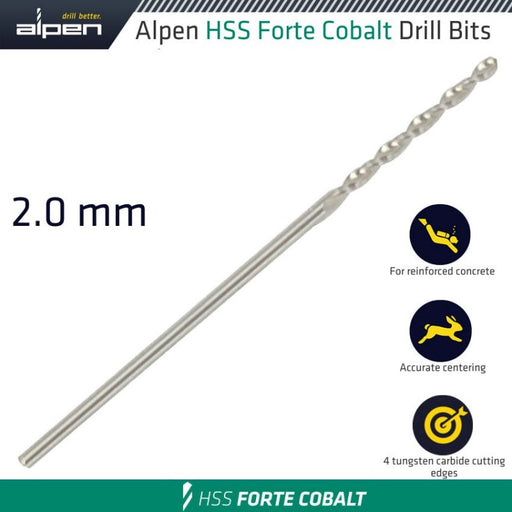 Alpen | Cobalt Drill Bit 2mm | ALP18302 - BPM Toolcraft