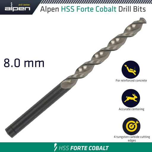 Alpen | Cobalt Drill Bit 8mm | ALP18308 - BPM Toolcraft