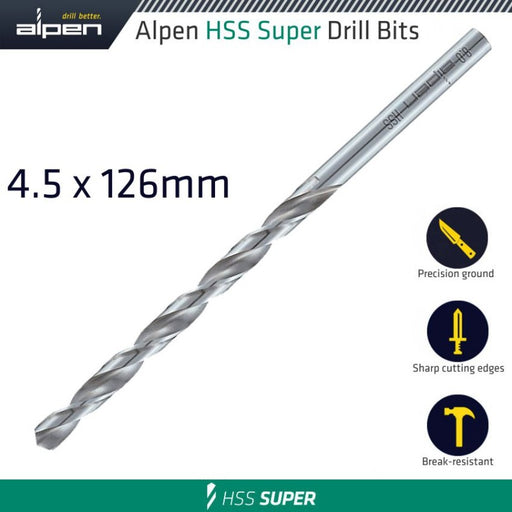 Alpen | HSS Super Drill Bits 4.5X126mm - BPM Toolcraft