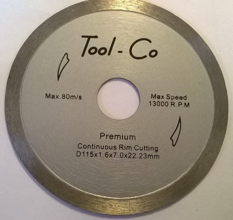 Tool-Co | Diamond Blade Continuous Rim Premium | 115mm - BPM Toolcraft