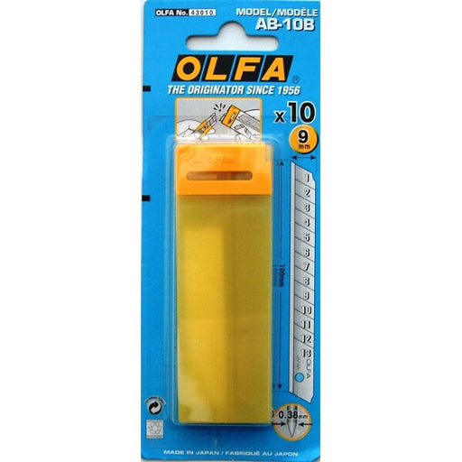 Olfa | Blades AB-10B 9mm 10Pk | BLA AB10B  (Available Online Only) - BPM Toolcraft