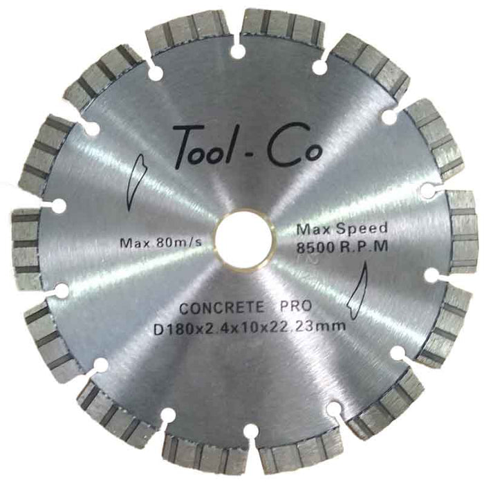 Tool-Co | Diamond Blade Segmented 180X10X22,23mm | CBS180GS25 - BPM Toolcraft