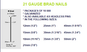 Cadex | T40 Brad Nails 21 Gauge 40mm Galvanised 2000Pc - BPM Toolcraft