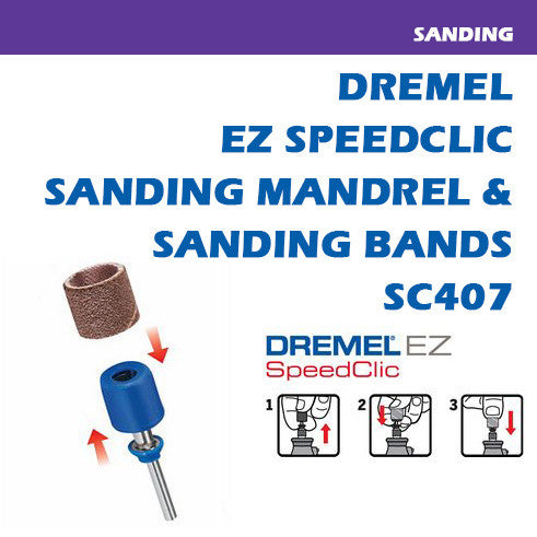 Dremel | Sanding Mandrel & Sanding Bands, SpeedClic (SC407) - BPM Toolcraft