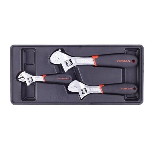 Fixman | Wrench, Adjustable 150, 200 & 250mm Adjustable, 3Pc Tray (Online Only) - BPM Toolcraft