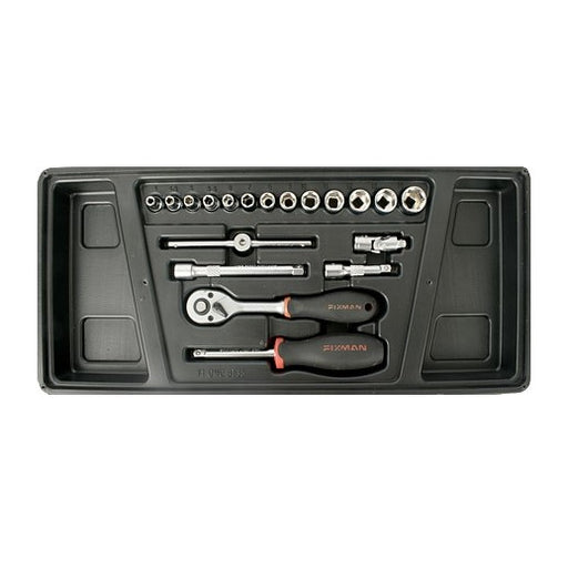 Fixman | Sockets & Accessories, 1/4" 19Pc Tray (Online only) - BPM Toolcraft