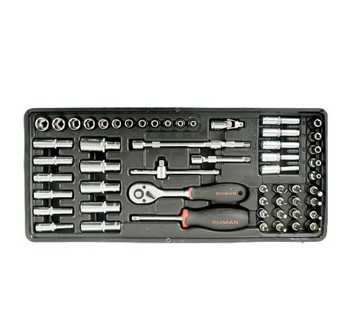 Fixman | Sockets & Accessories Set, 1/4", 56Pc Tray (Online Only) - BPM Toolcraft