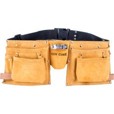 Tork Craft | Leather Tool Belt, Large, 11 Pockets - BPM Toolcraft