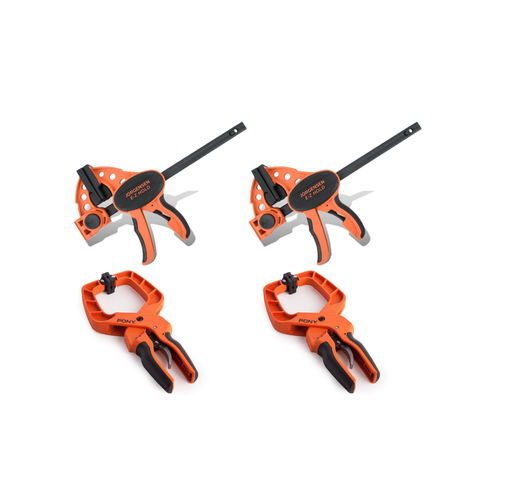 Pony | Clamp Set 4Pc  2 X 6" Expandable Clamp 2 X 2" Hand Clamp - BPM Toolcraft