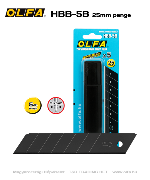 Olfa | Blades Black Excel 5Pk Ultra 25mm | BLAHBB5B  (Available Online Only) - BPM Toolcraft