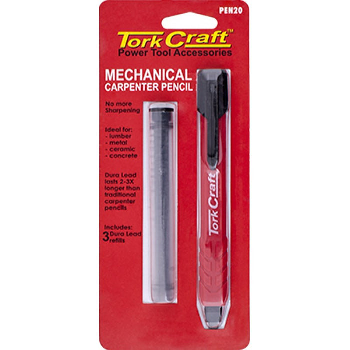 Tork Craft Mechanical Carpenters Pencil + 3 Lead Refills BPM Toolcraft