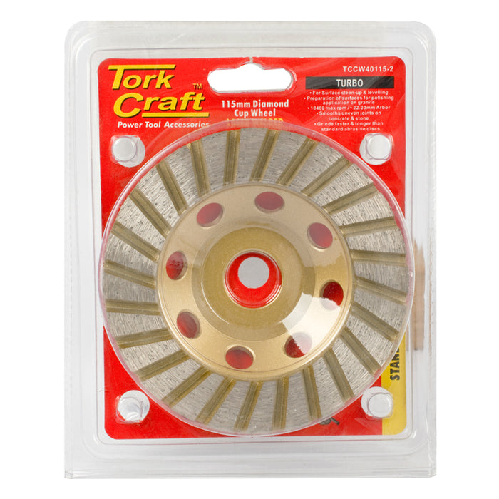 Tork Craft | Diamond Cup Wheel 115 X 22,23mm Turbo Laser Welded
