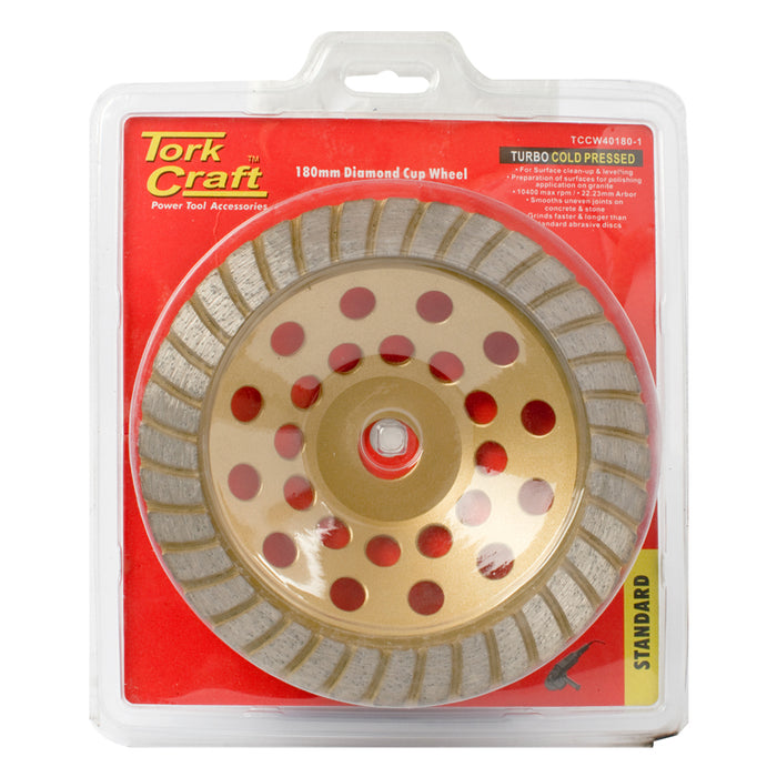 Tork Craft | Diamond Cup Wheel 180 X 22,23mm Turbo Cold Pressed