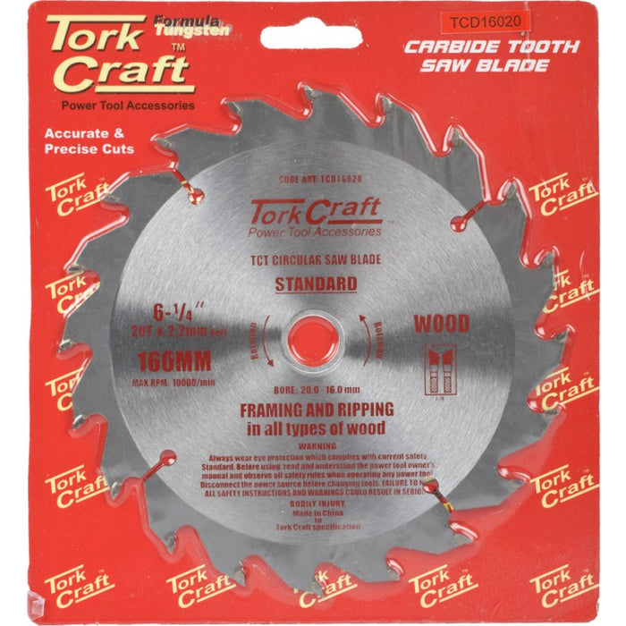 Tork Craft | Saw Blade TCT 160x40T 20/16mm Wood - BPM Toolcraft