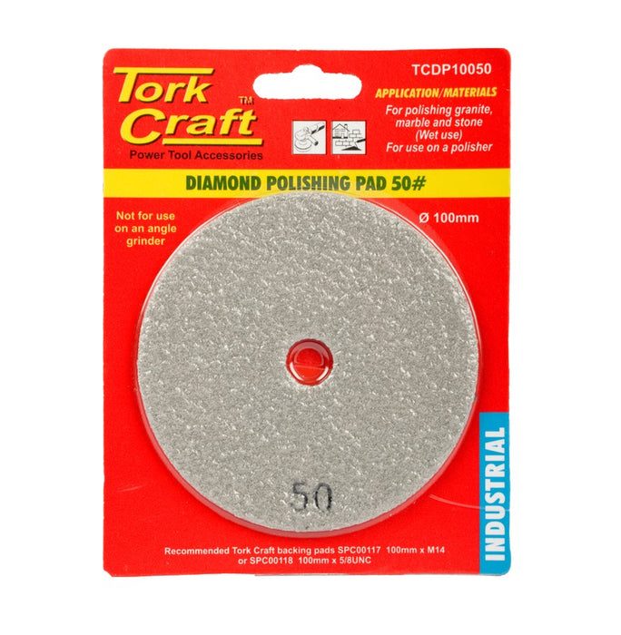 Tork Craft | Polishing Pad 100mm Diamond Wet 50G Grey