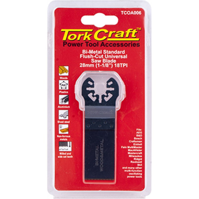 Tork Craft | Quick Change Oscillating Flush Cut Metal Saw Blade 28mm (1-1/8") 18tpi - BPM Toolcraft