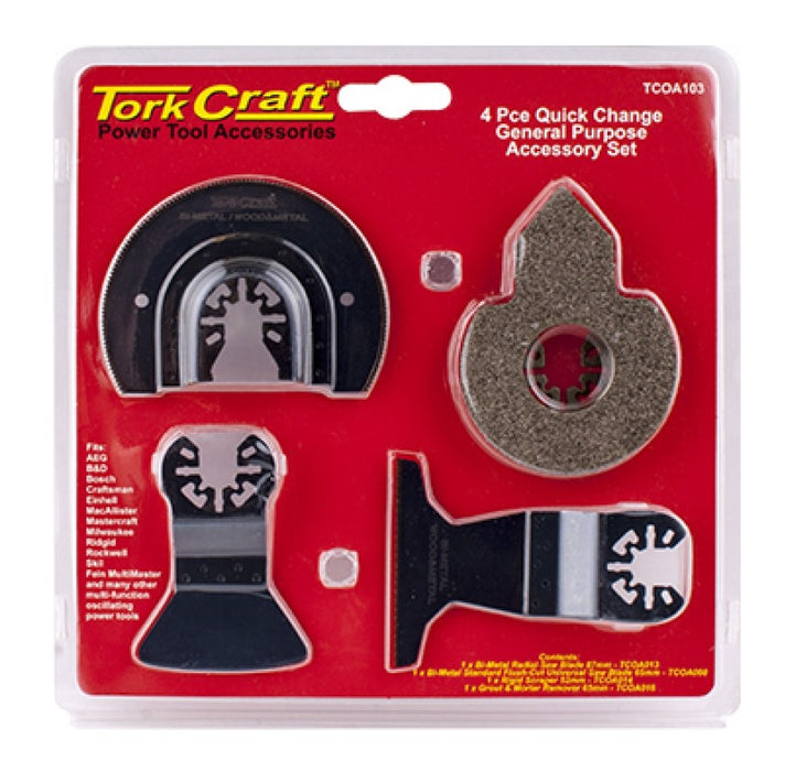 Tork Craft | Quick Change Oscillating General Purpose Accessory Kit 4Pc