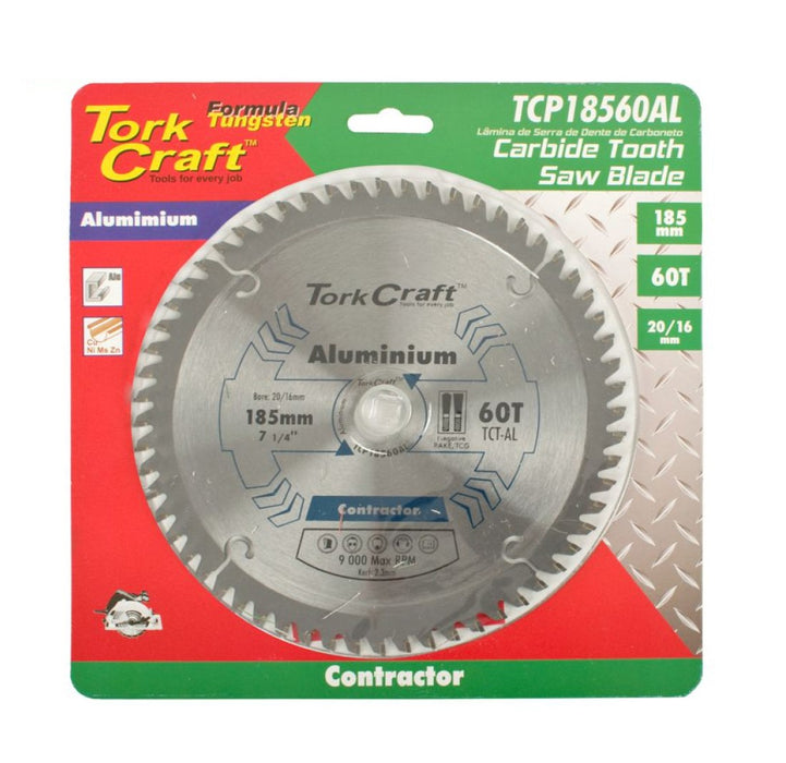 Tork Craft | Saw Blade TCT 185x60T 20/16mm Aluminium Contractor - BPM Toolcraft