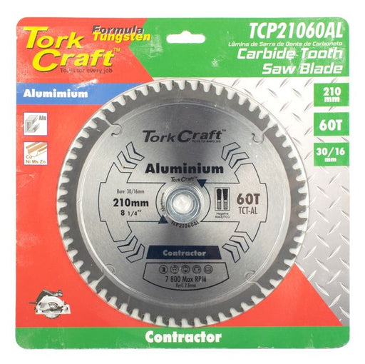 Tork Craft | Saw Blade TCT 210x60T 30/16mm Aluminium Contractor - BPM Toolcraft