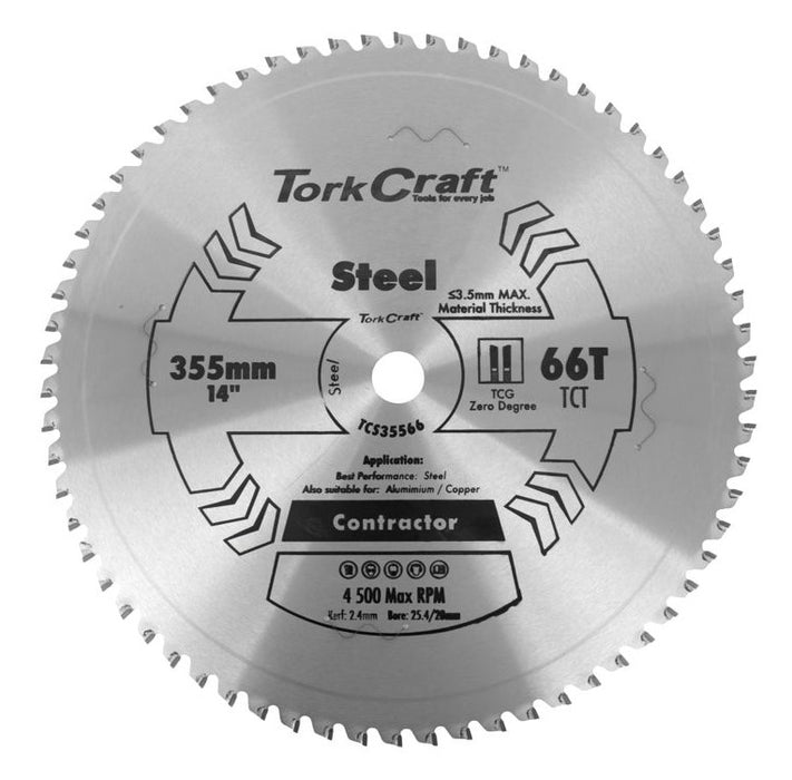 Tork Craft | Saw Blade TCT 355X66T 30mm Steel Cutting
